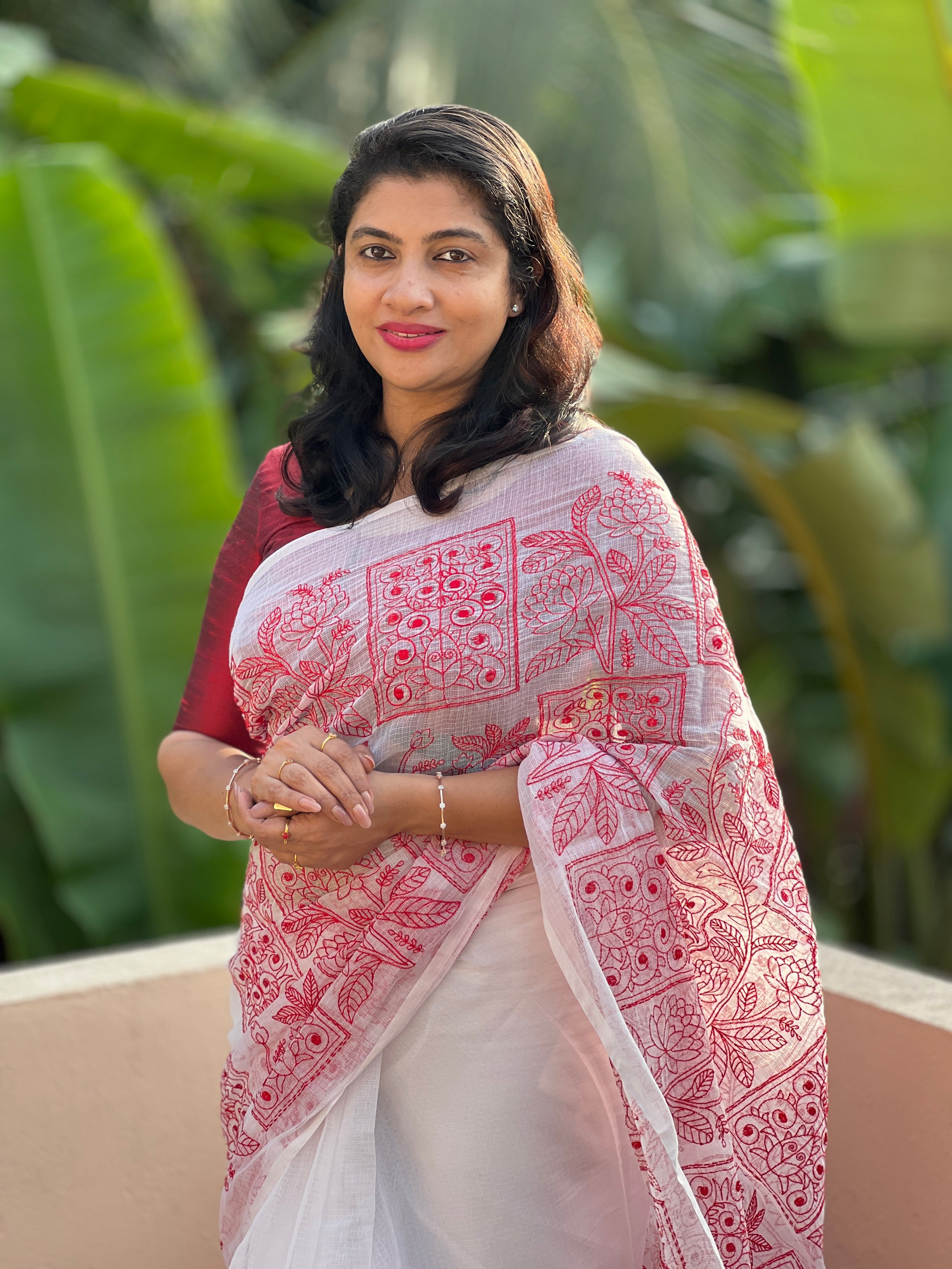 Running Stitch Embroidery Kota Saree | RK229