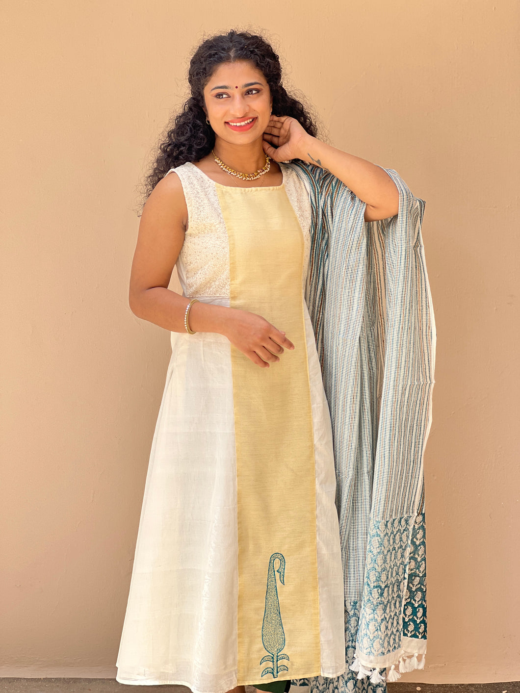Buy mylooms® Womens Unstitched Cotton Salwar Material Salwar Suit Kerala  Saree Churidhar (Style 1) at