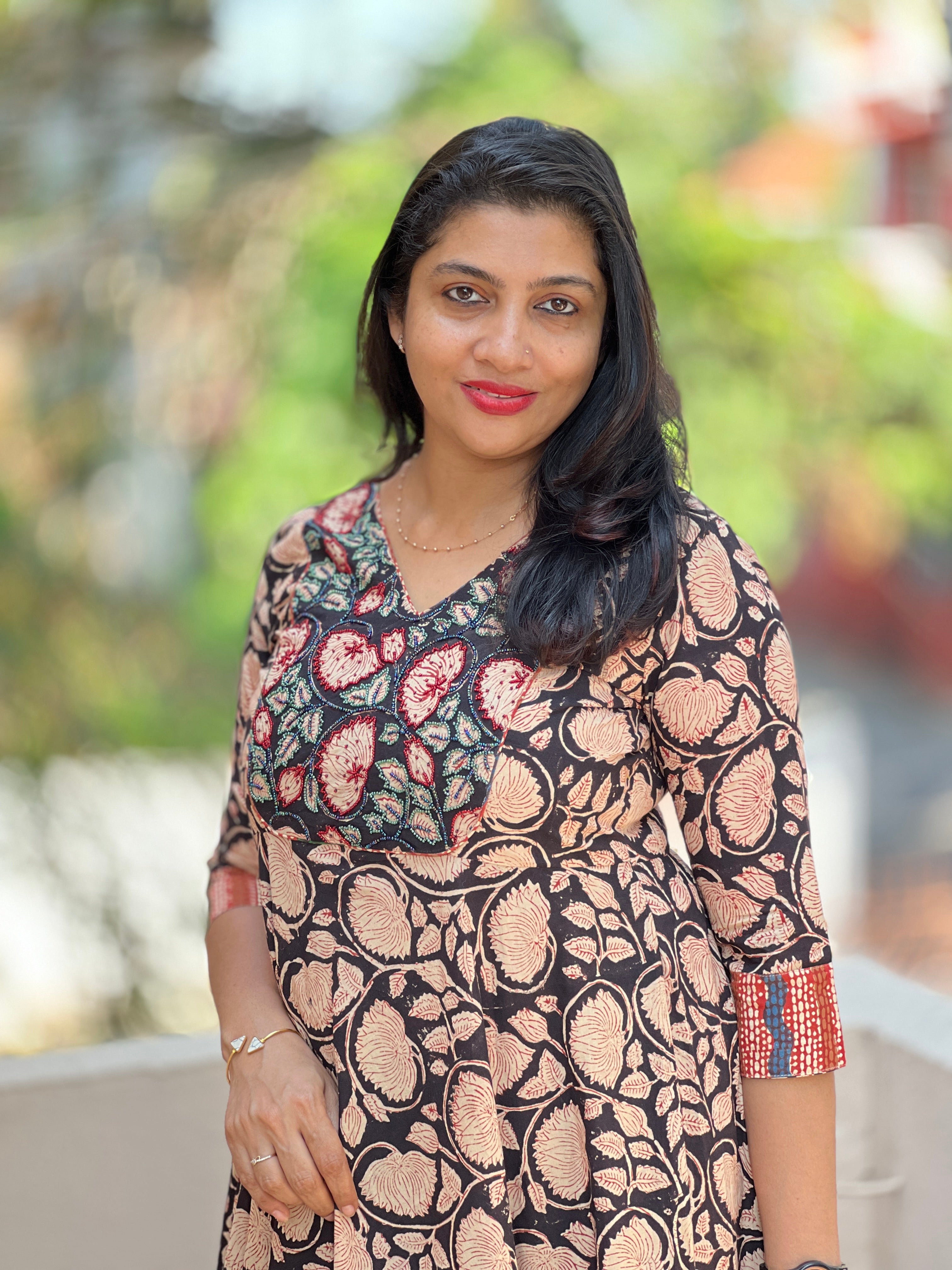 Bagru Floral Print Cotton Kurta Material | DN362