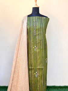 Green Color Combination Printed Cotton Salwar Set | SW299