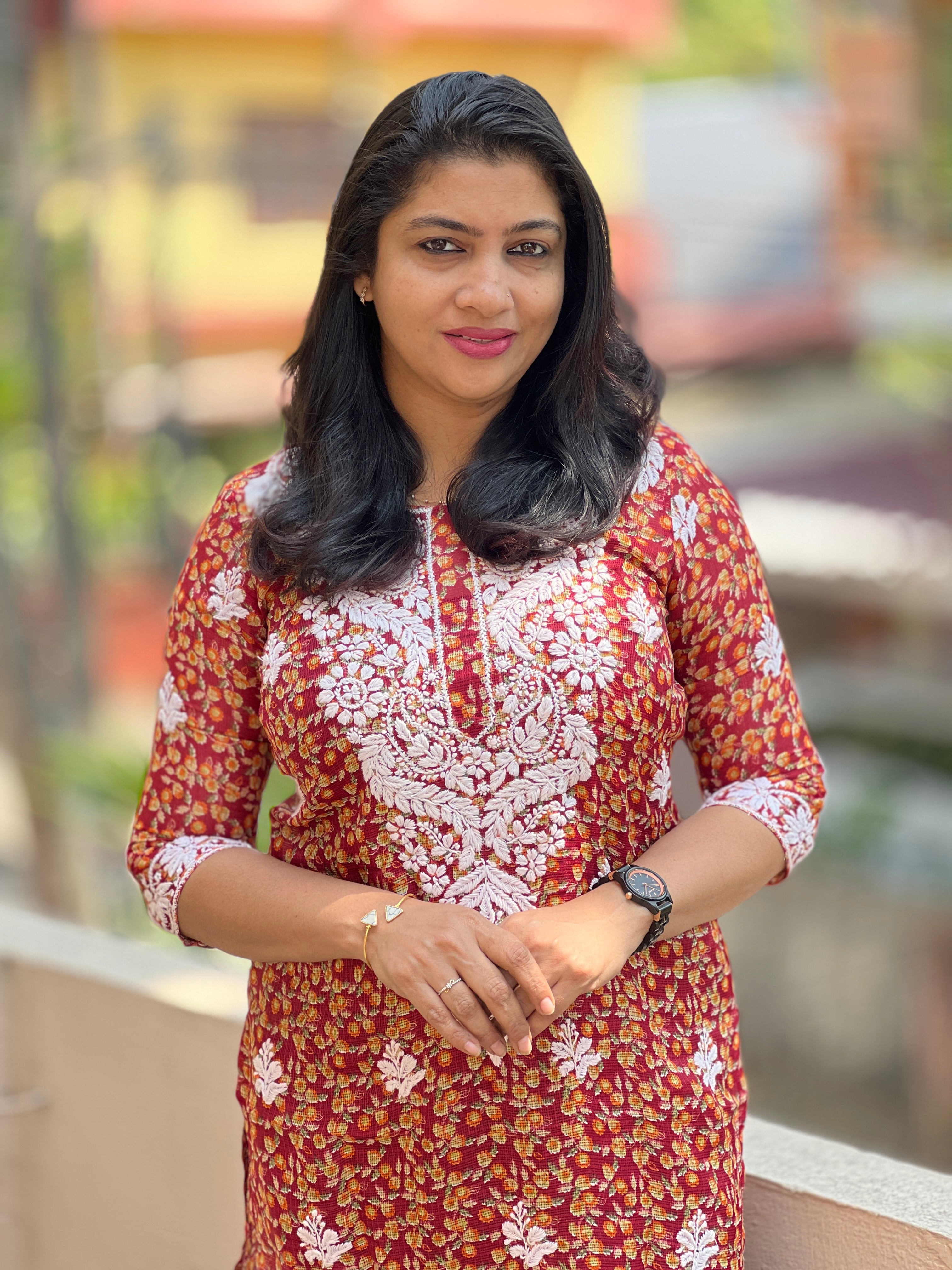Hand Embroidered Chikankari Kurta Materials | SR307