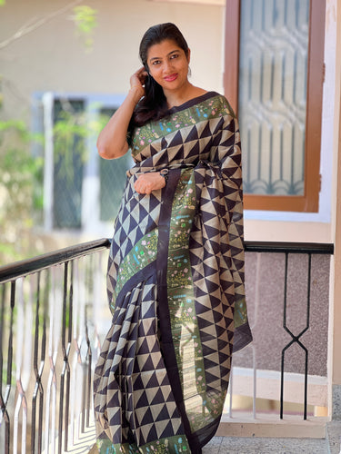 Digital printed Semi Tussar saree | JCL779