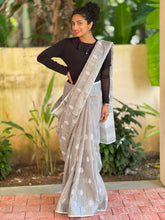 Elegant Machine Embroidered Bhagalpuri Linen Saree | RP117