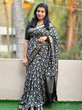 Black Modal Finished Chanderi Saree | ARS229