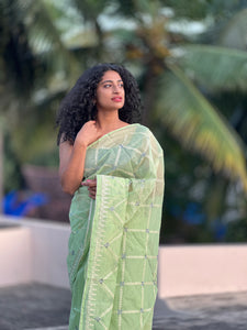 Computerized Embroidered Supernet Kota Sarees  | OS177