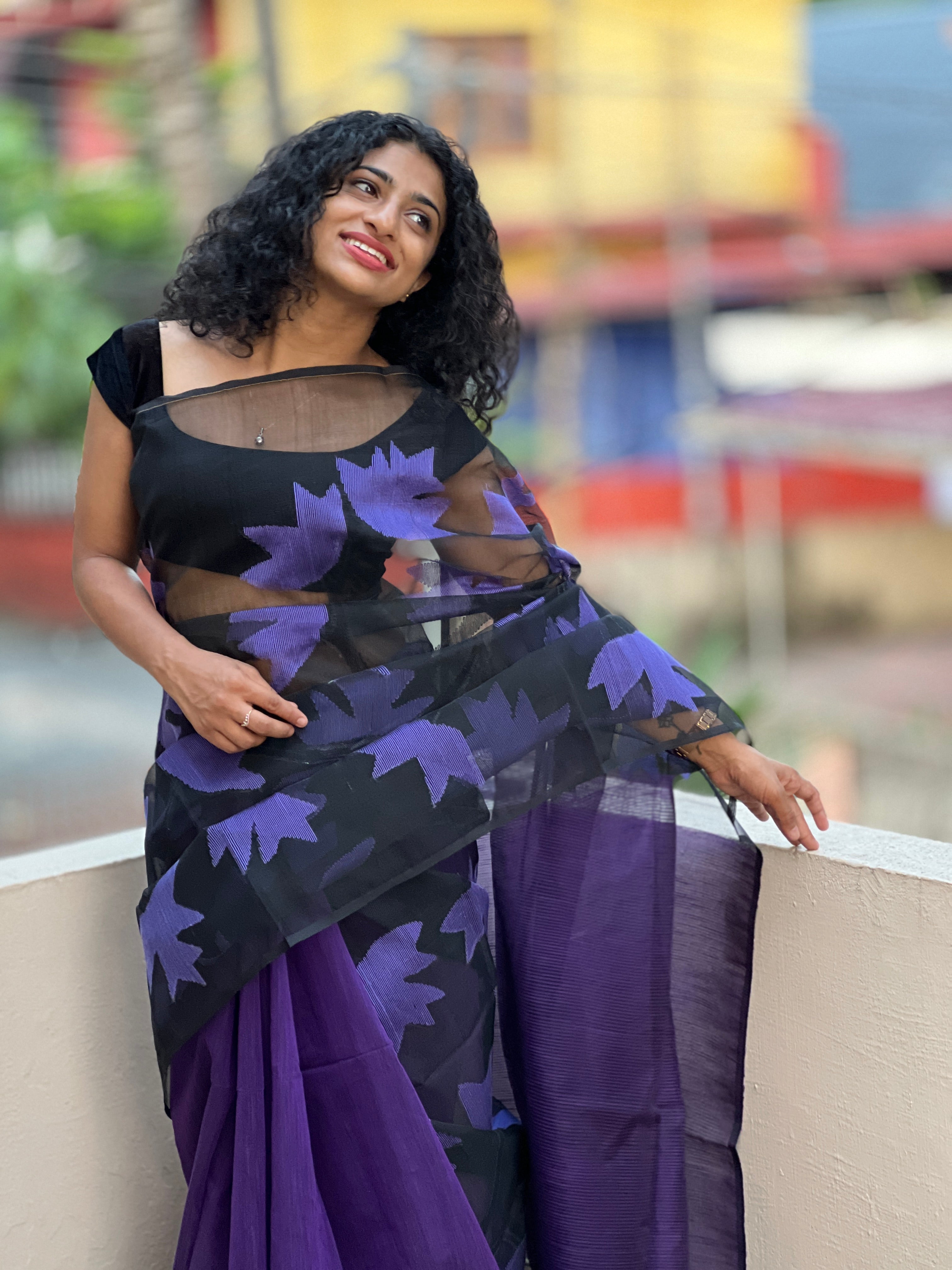 Elegant Organza Sarees With Jamdani Weaving Pattern | AB256