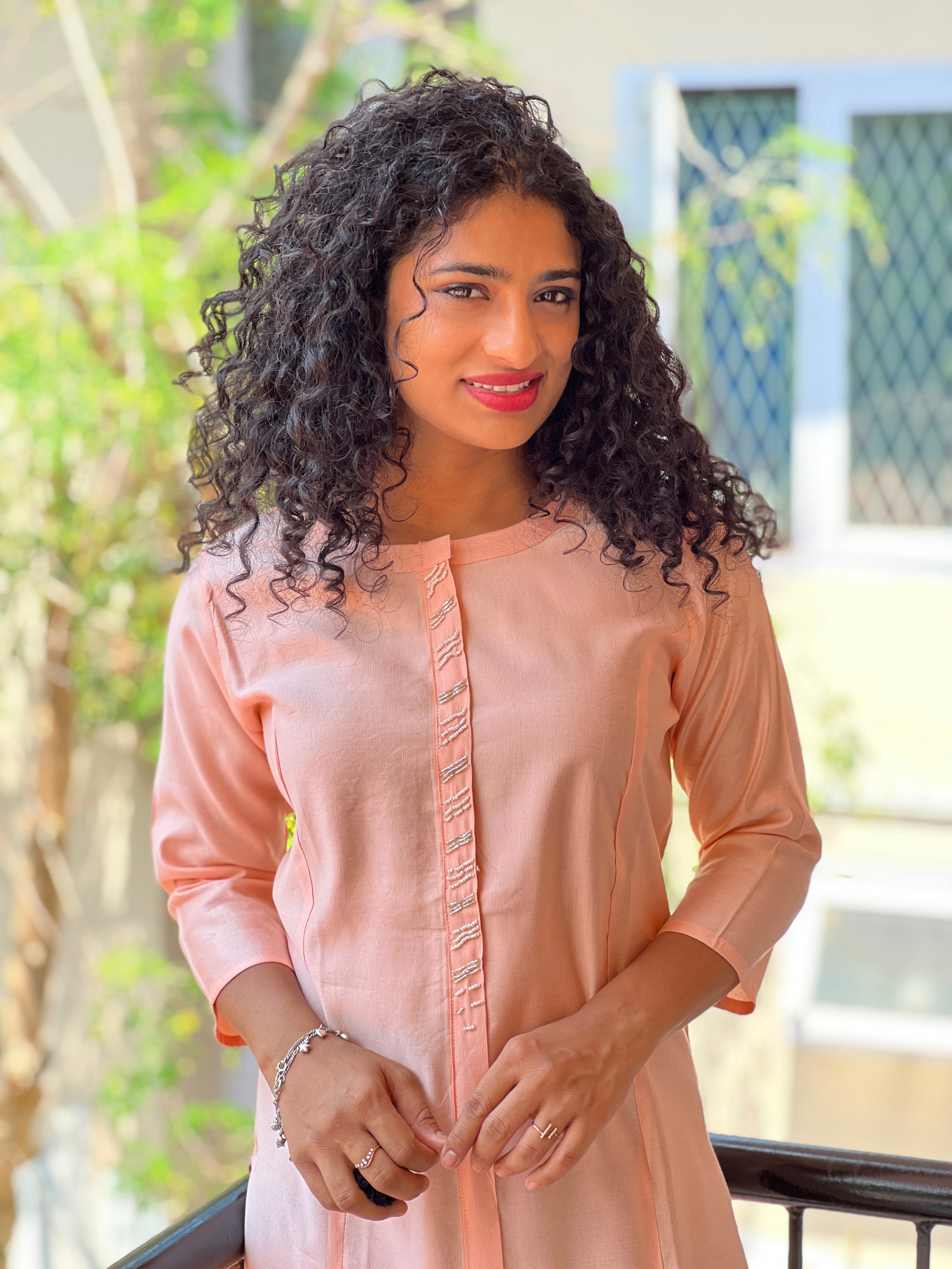 Peach Princess Line Rayon Kurta | NI581