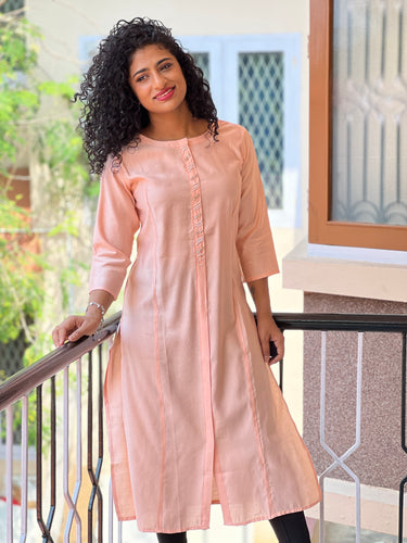 Peach Princess Line Rayon Kurta | NI581