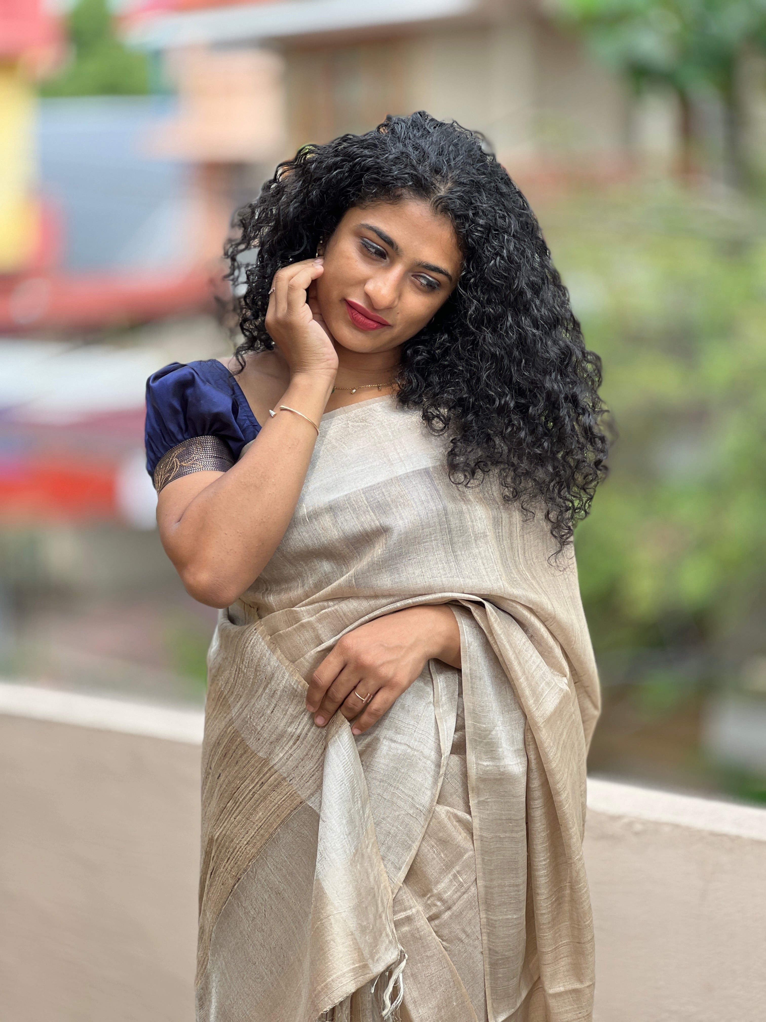 Desi Tussar Saree with Tissue Weaves | ACT652