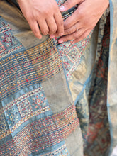 Blue Colour Ajrak Printed Desi Tussar Saree | SBS488