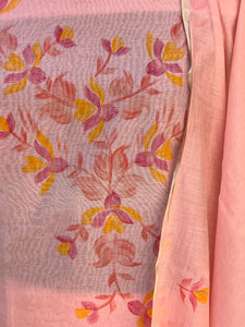Peach Brush Stroke Painted Silk Chanderi Salwar Set  | JCl417