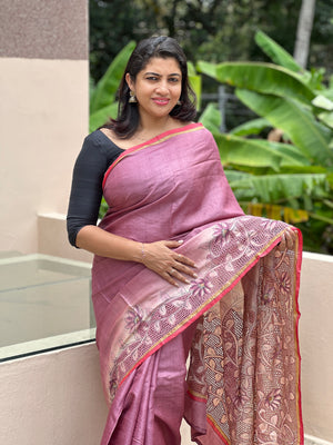 Unique Painted Tussar Saree | ARS152
