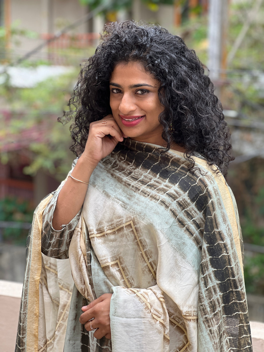 Shibori Printed Semi Silk Kurta | SV124