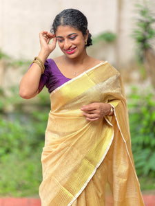Line Weave Patterned Linen Finish Tissue Saree | SK104 |