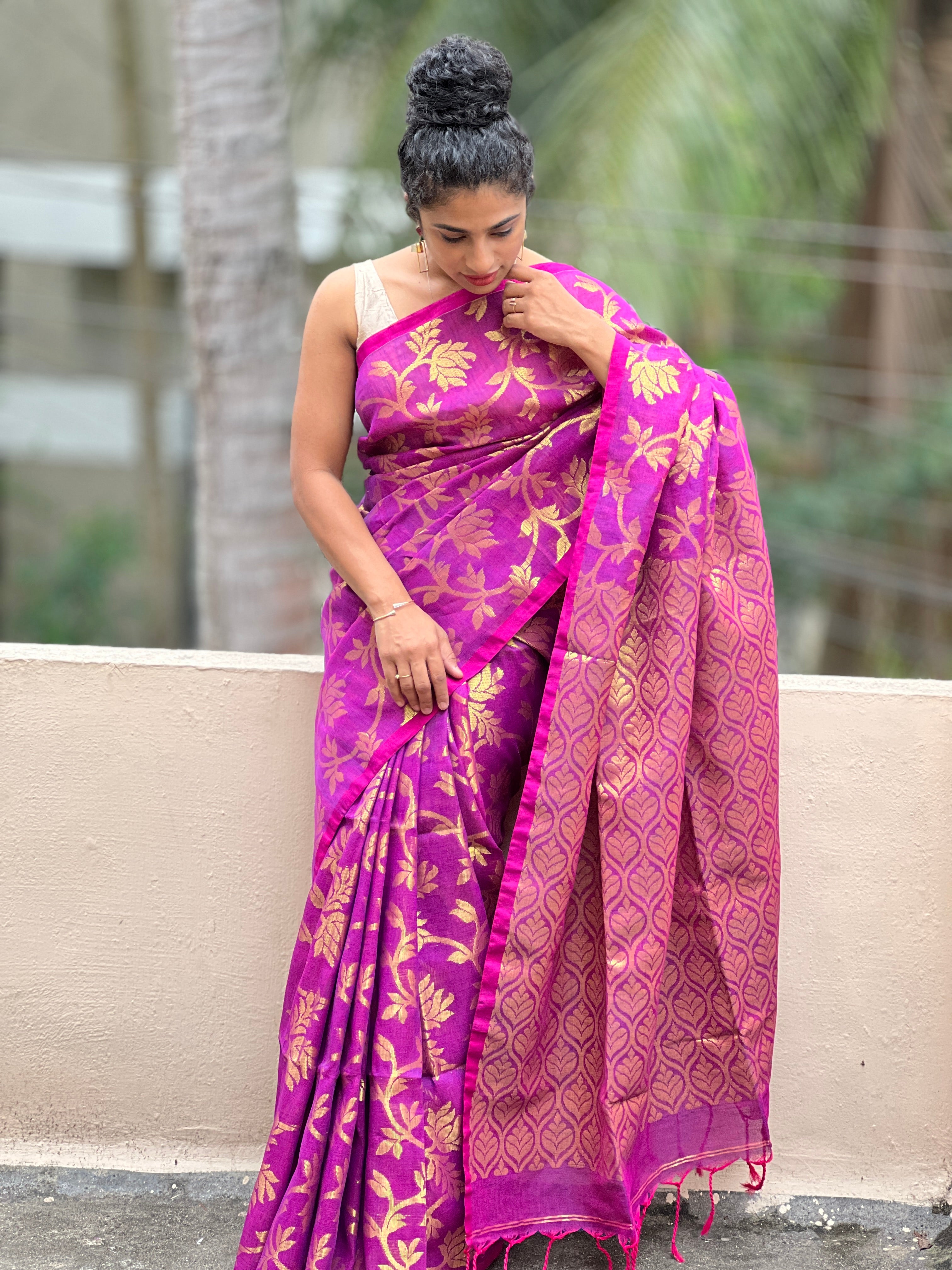 Banarasi Woven Borderless Sarees | SA165