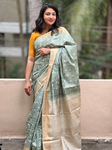 Jhal Pattern Embroidered Desi Tussar Sarees | ACT783