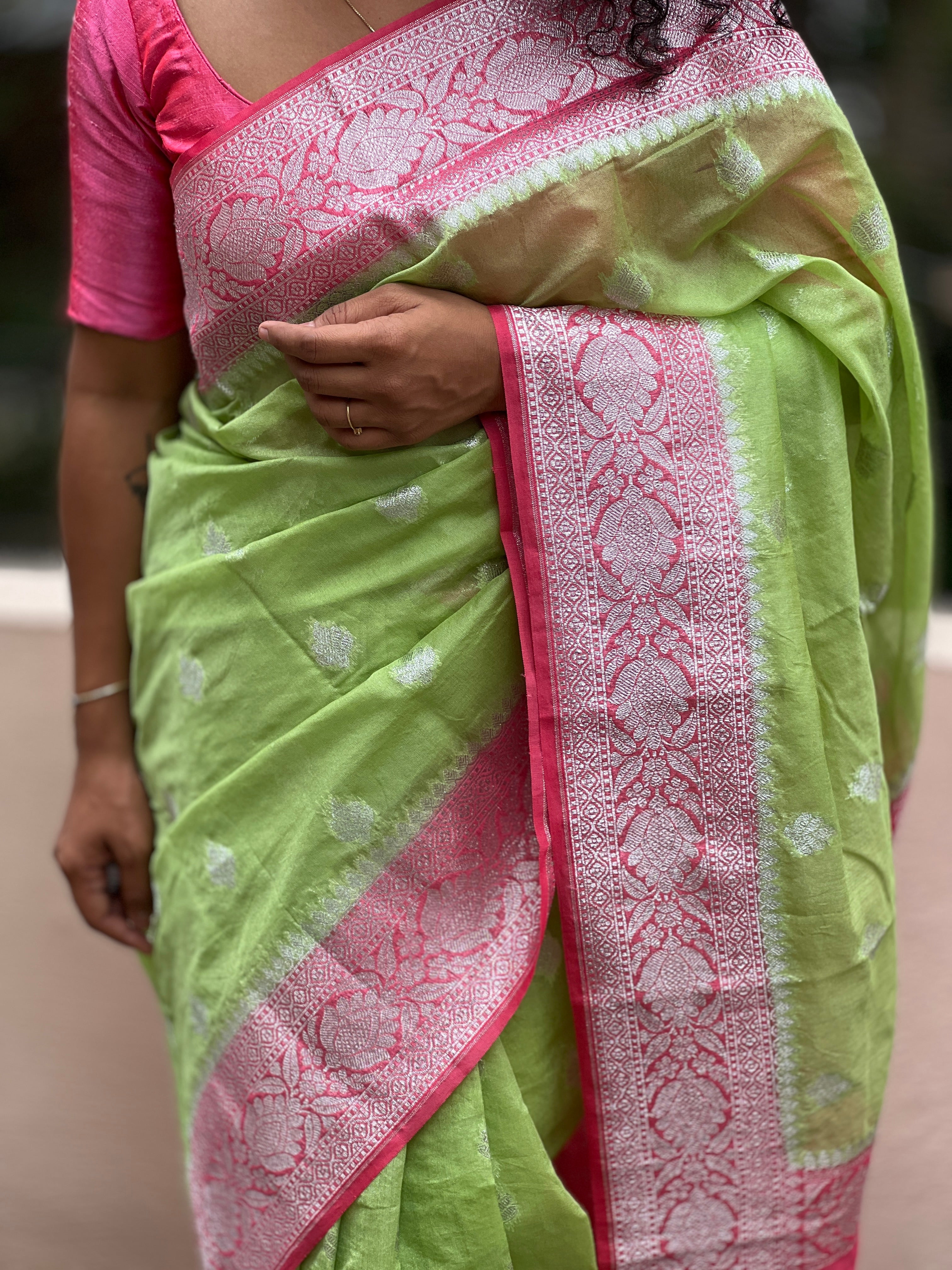 Organza Sarees With Banarasi Weaving Buttas | JCL627
