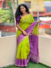 Green Floral Embroidered Kota Saree | RK263