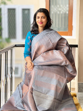 Zig-Zag Patterned Zari Weaved Tussar Sarees | ACT807