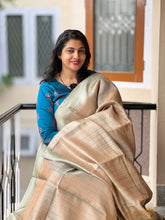 Zig-Zag Patterned Zari Weaved Tussar Sarees | ACT807