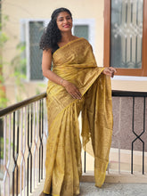 Yellow Bhagalpuri Linen Finish Saree | SK147