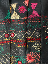 Black Kantha Embroidered Tussar Saree | SBS472