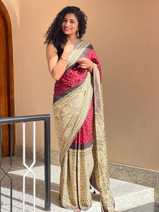 Bandhani Printed Modal Silk Sarees | CS220