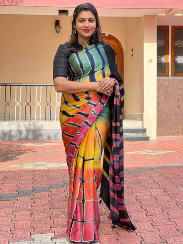 Modal Silk Saree With Multicolour Print Designs | CS223