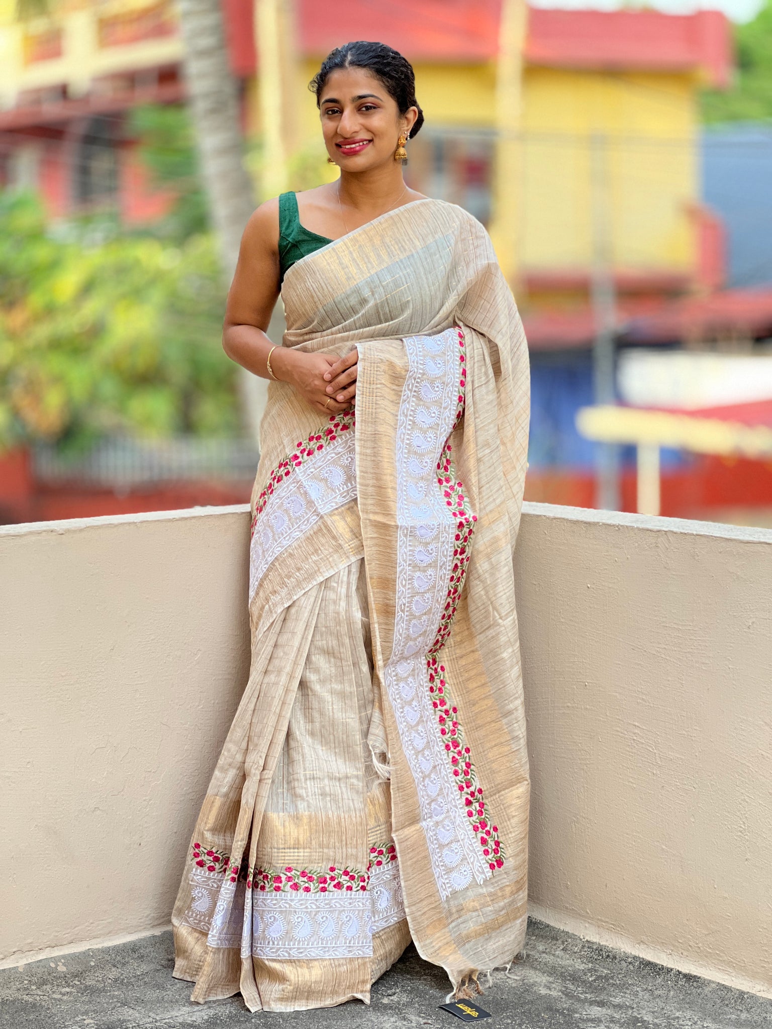 Tvis and Bliss. Purple and Pink Double Border Uppada Silk Saree