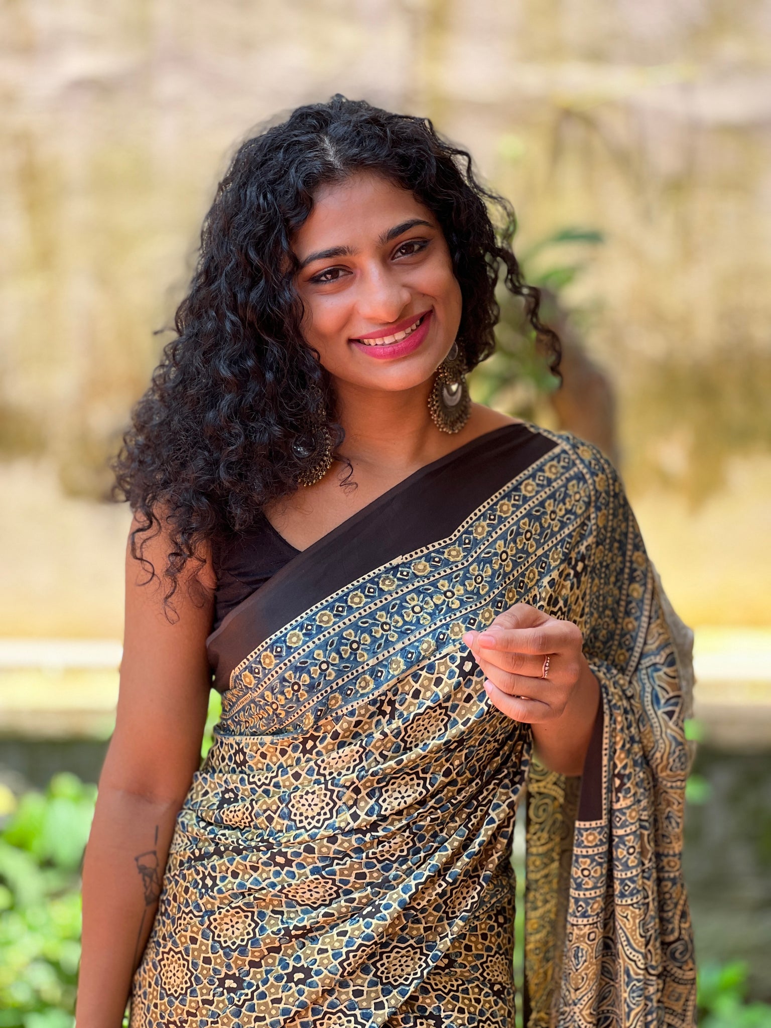 Buy tiger print saree in India @ Limeroad