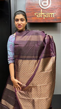 Dark Burgundy Color Traditional Kanchipuram Sarees with Butta Weave Patterns | CV161