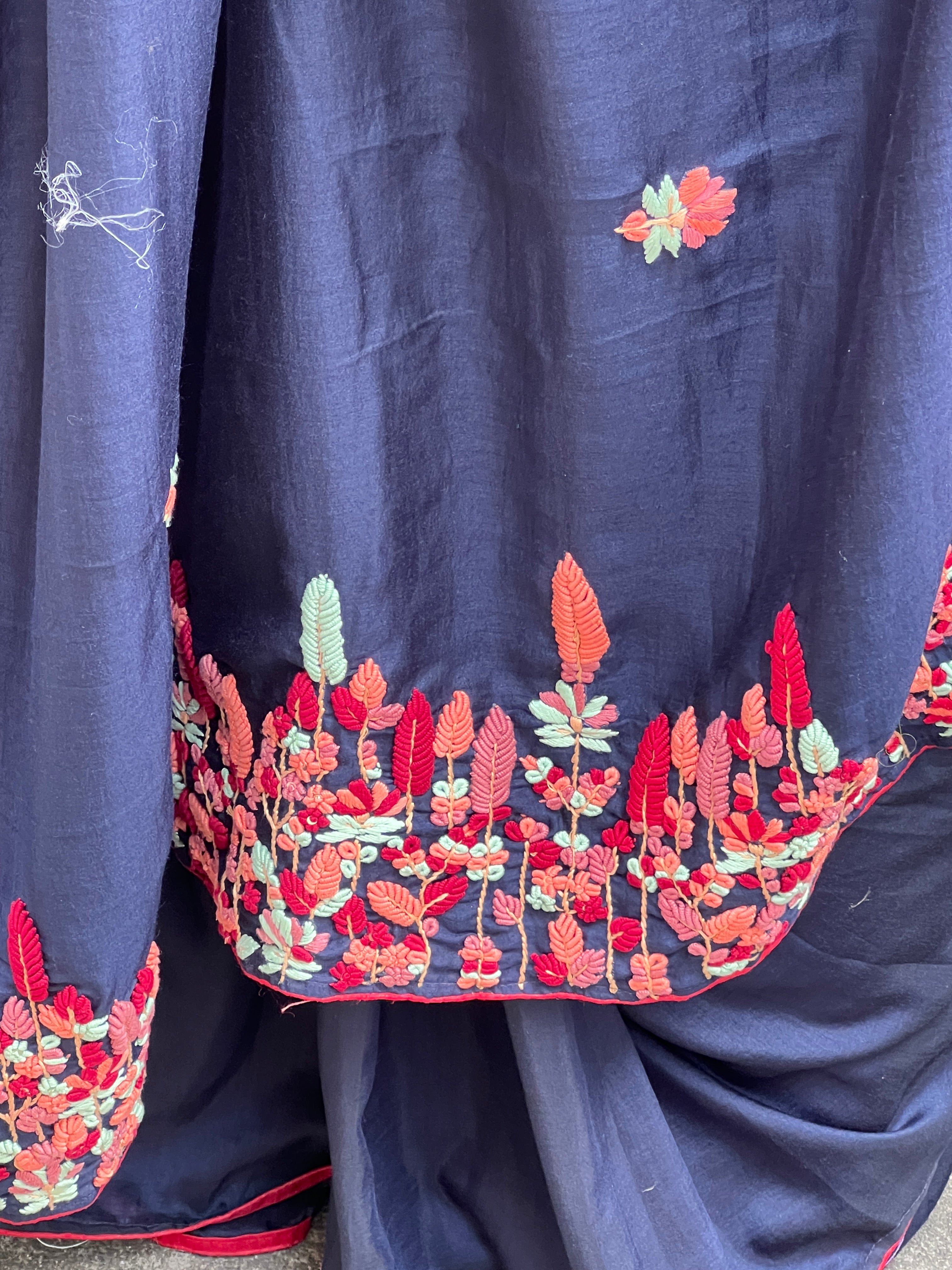 Hand Embroidered Dola Silk Saree | ARS179