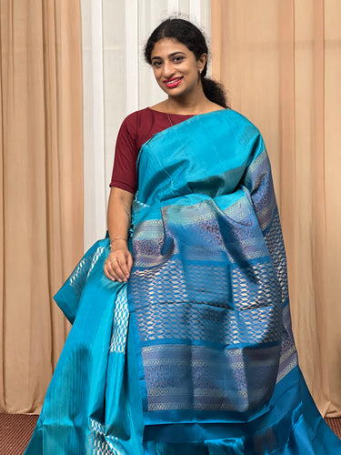 Peacock Blue Soft Kanchipuram Silk | SRS163