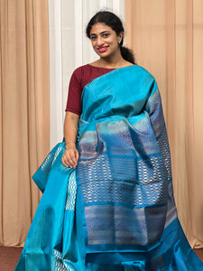 Update more than 146 peacock blue pattu saree latest