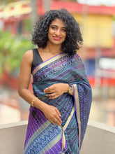 Block Printed Semi Organza Saree | ACT900