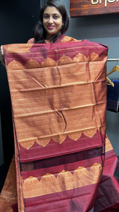 Maroon Color Traditional Kanchipuram Sarees with Butta Weave Patterns | CV145