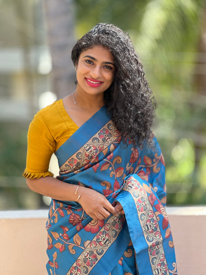 Digital Printed Semi Silk Saree with Kalamkari Design | JCL642