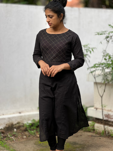 Kantha Stitched Cotton Rayon Kurthi  | NI323