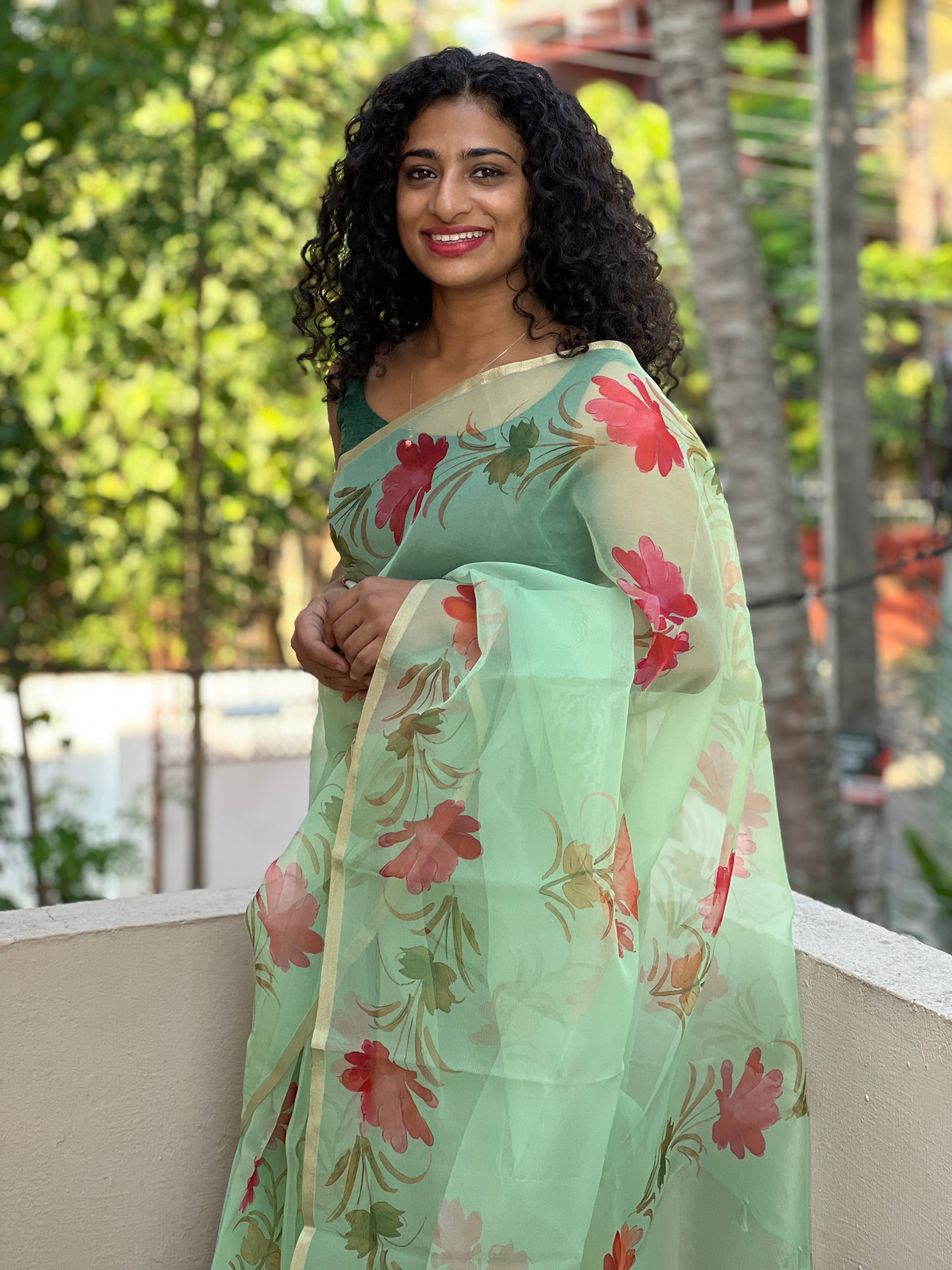Digital Printed Semi Organza Sarees | JCL587