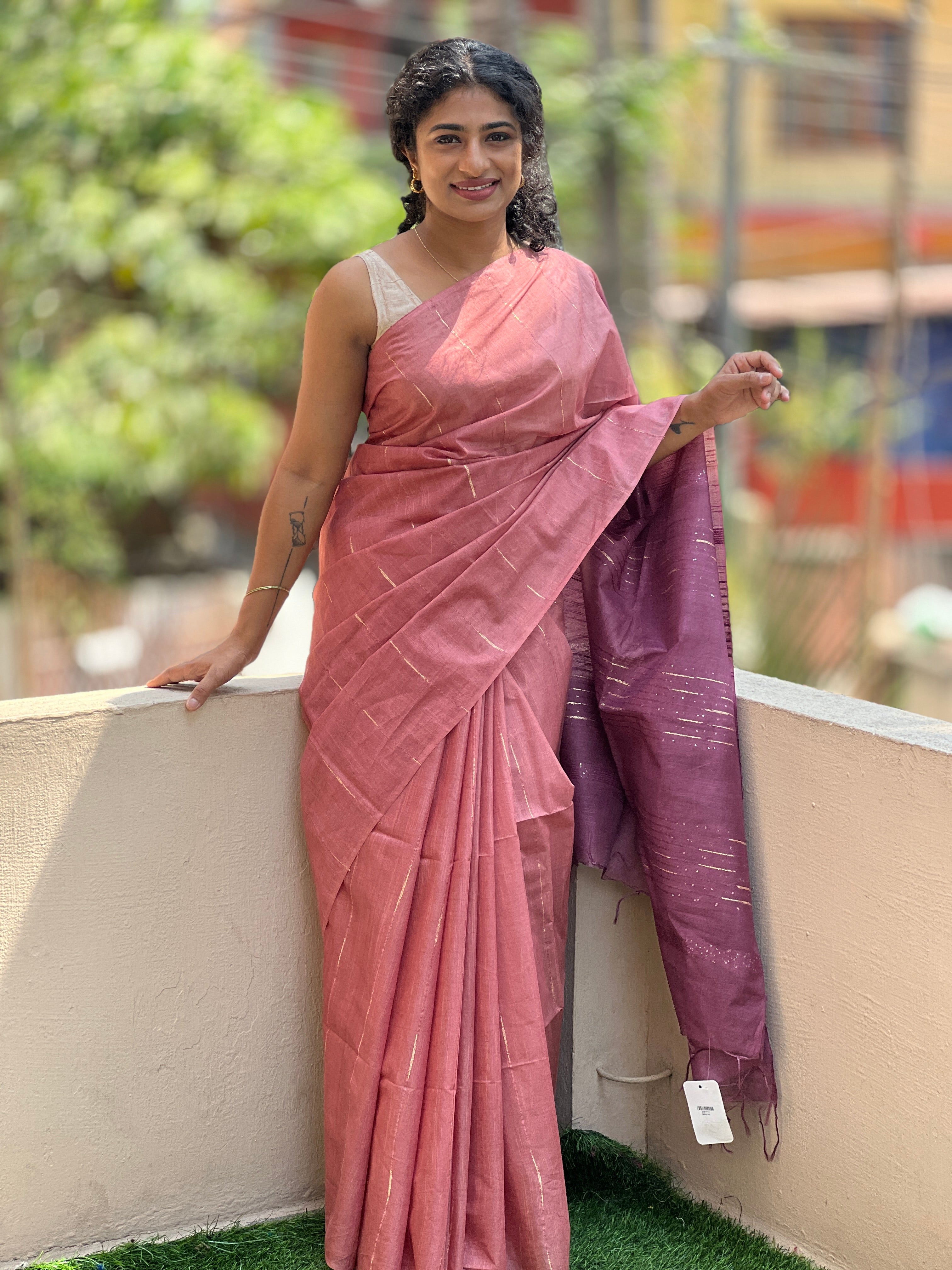 Tussar Finished Bhagalpuri Slub Saree | DLS113