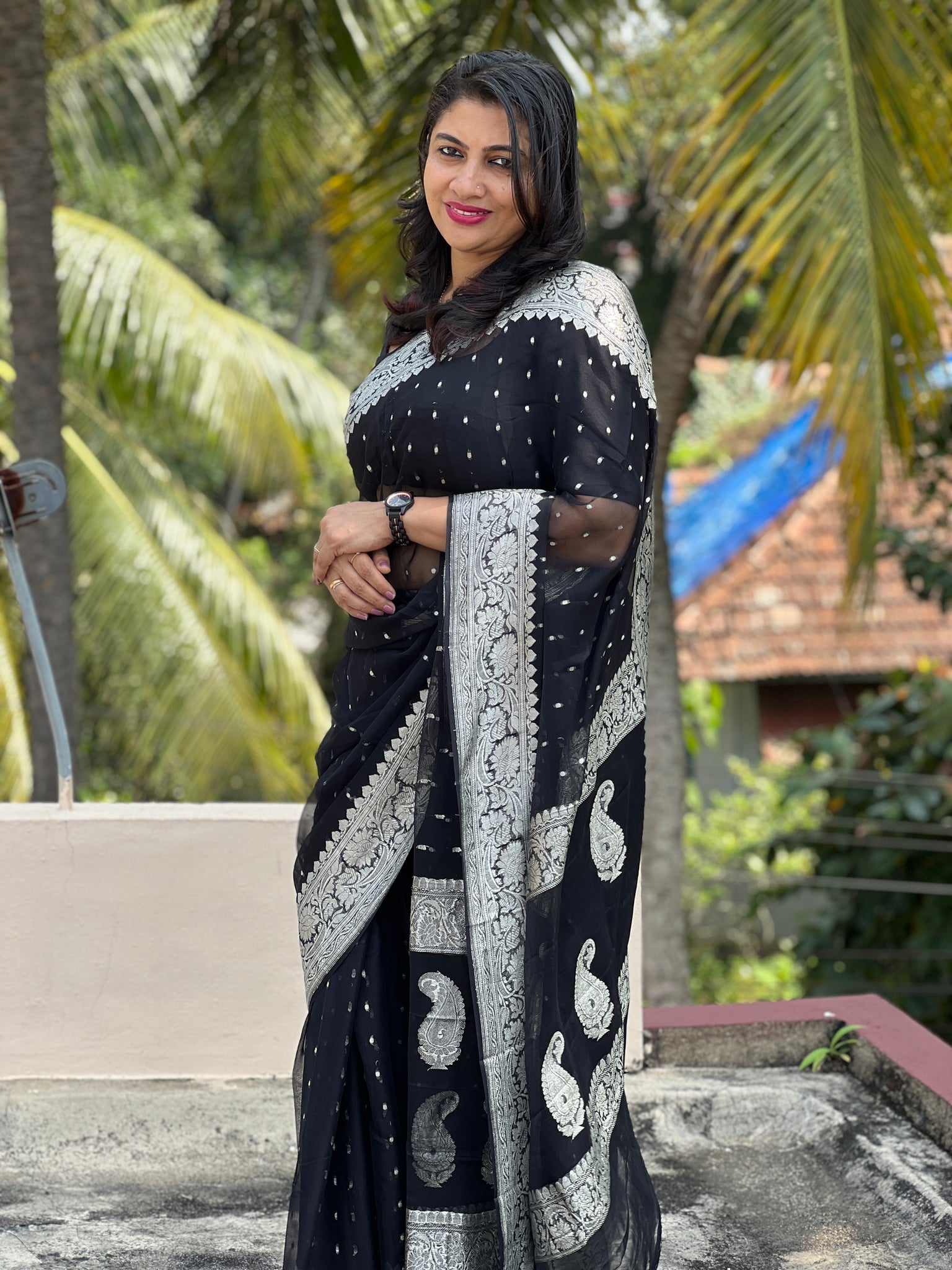 Buy Black Color Saree Online