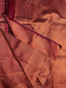 Wine Maroon colour Traditional Kanchipuram saree | ES108