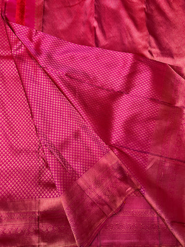 Magenta Pink colour Traditional Kanchipuram saree | ES102