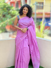 Onion Pink Bhagalpuri Linen Sarees With Kesiya Weaving Pattern | DLS117