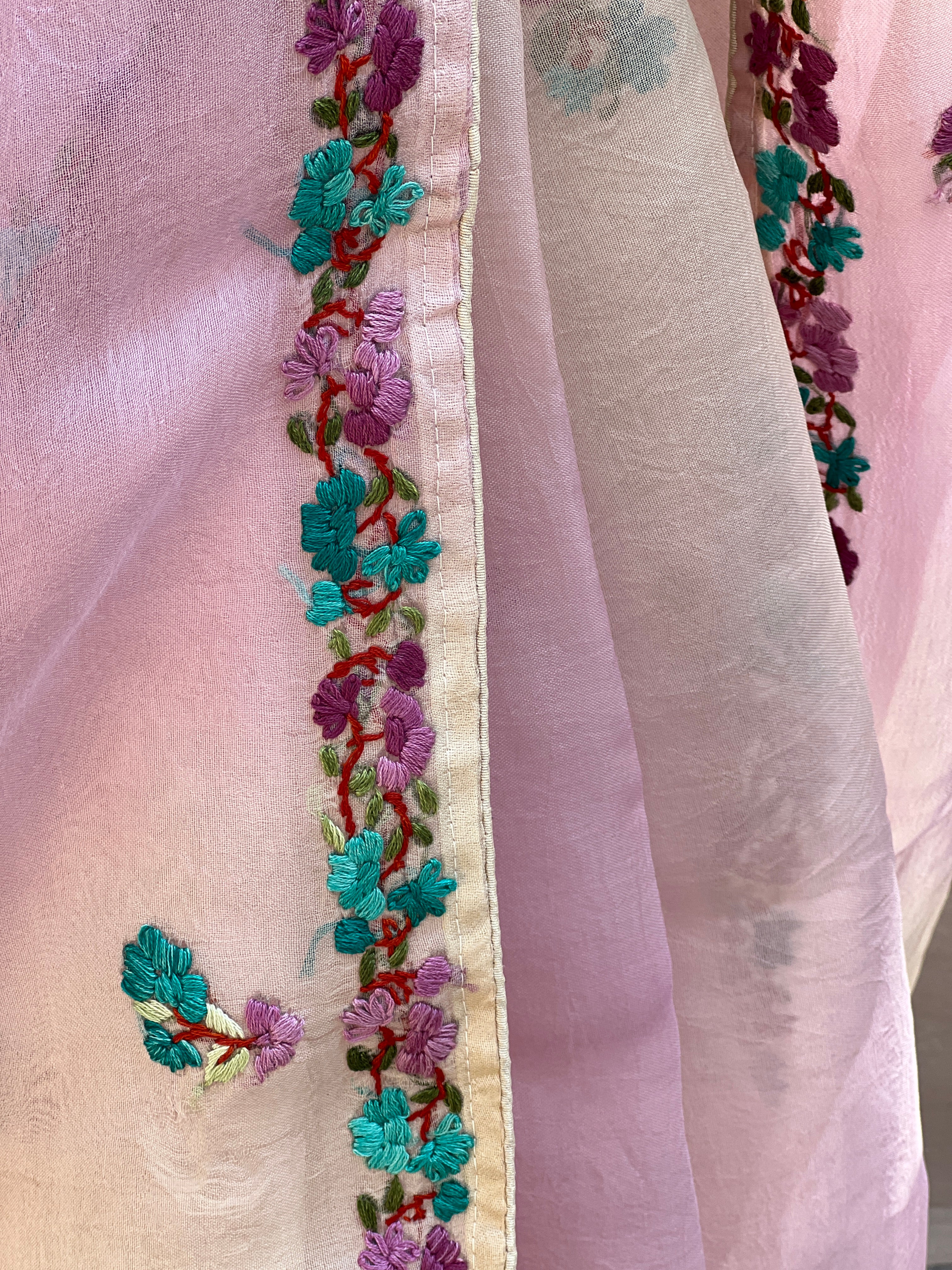Diagonal Shibori Pattern Organza Saree | SBS342