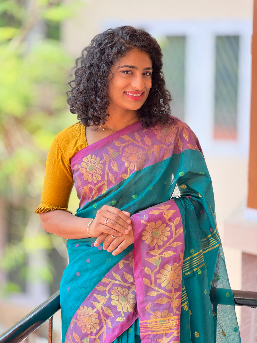 Jamdhani Weave Blended Cotton Saree | RP295