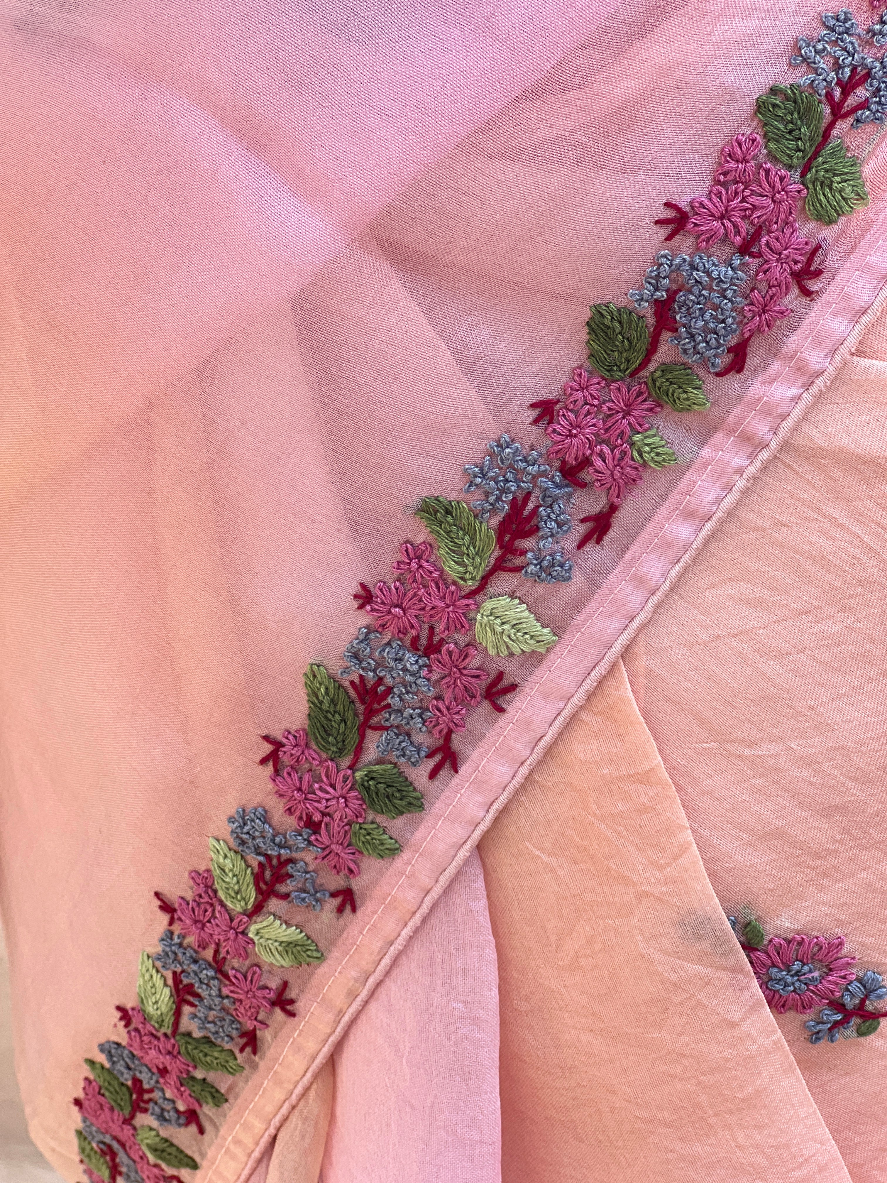 Diagonal Shibori Pattern Organza Saree | SBS342