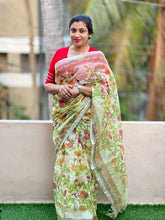 Green Kalamkari Screen-Printed Kota Saree | RK256