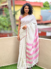 Cream Linen Saree With Kesiya Weaving Pattern | DLS102