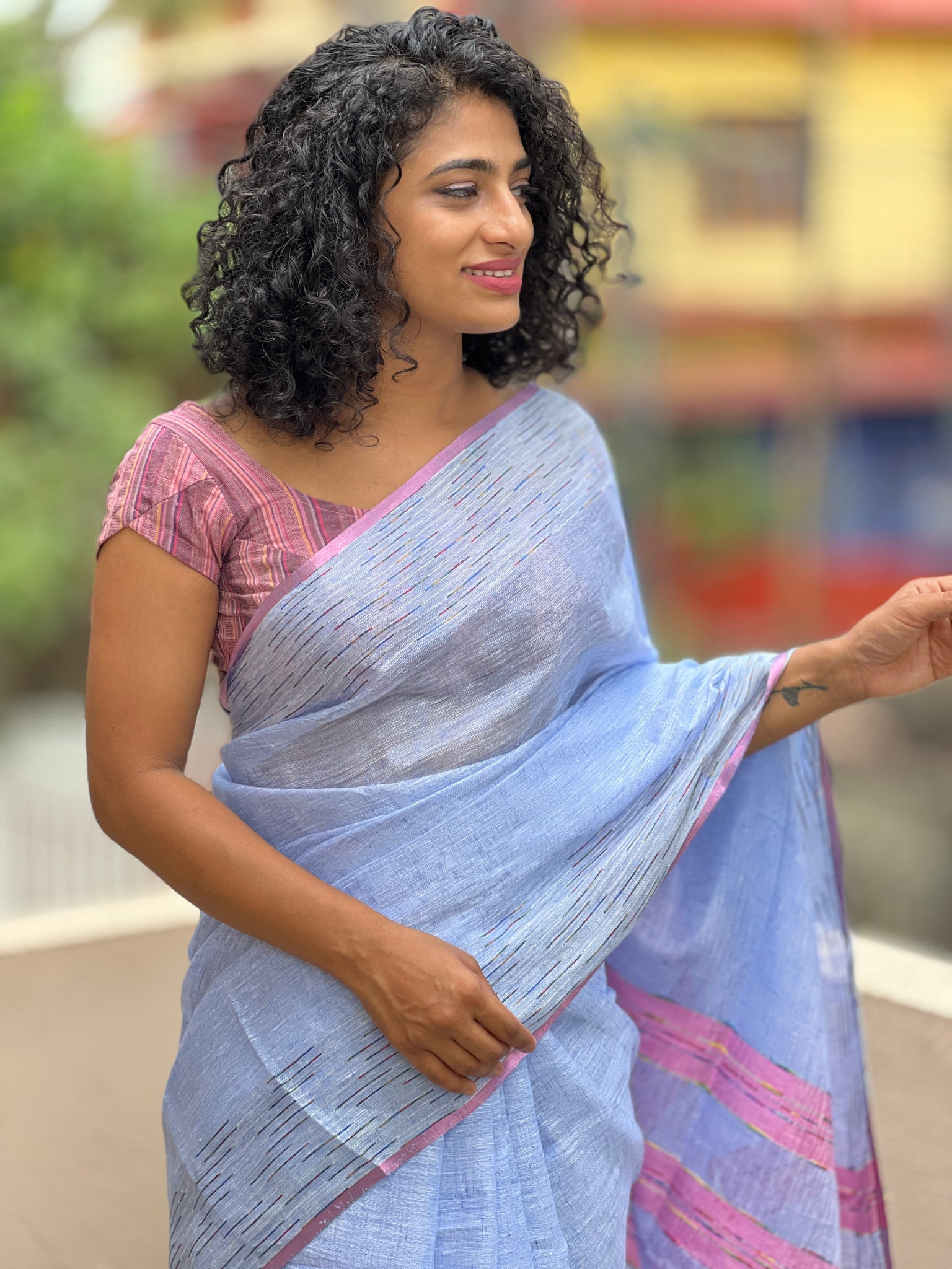 Daily Wear Saree Blouse Designs Linen Cotton for Summer
